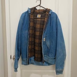 oversized carhartt denim jacket as seen on asap rocky XXL thrifted Melrose